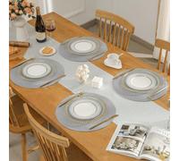 Set di 4 sottopiatti rotondi, portavasi per piatti e pentole caldi, sottopentola da cucina, tappetini antiscivolo lavabili per il tavolo, accessori per la cucina, diametro 15 pollici, tappetini natali