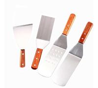 Set di 4 Spatole Barbecue per ProFire 36" Freestanding Gas Grill | Kit Accessori Barbecue Acciaio Inossidabile | Professionale Spatole Plancha | Manico Legno Resistenti al Calore Antiscivolo