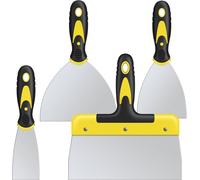 Set Di 4 Spatole in Acciaio Inox Con Manico in Plastica, Spatola per Pittura Su