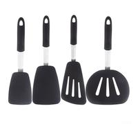 Set di 4 spatole in silicone con manici in acciaio inossidabile, resistenti al calore, antiaderenti, utensili da cucina per cucinare frittelle in padella, facili da pulire, lavabili in lavastoviglie