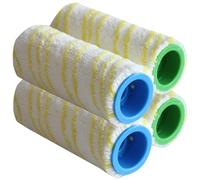 Set di 4 spazzole a rullo in microfibra per Kärcher FC3, FC5, FC7, FC3D, spazzola a rullo per aspirapolvere, set di rulli multi-superficie, giallo
