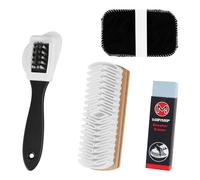 Set di 4 spazzole in pelle scamosciata per scarpe, versatile spazzola in pelle grezza, robusta spazzola crespa, con gomma e guanti per la pulizia delle scarpe, per pelle ruvida, nabuk, camoscio e