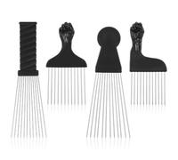 Set di 4 spazzole in spugna per capelli, pettine per lo styling dei capelli, per uomini, uomini e donne (nero)