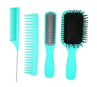 Set di 4 spazzole per capelli, spazzola a pagaia per districare i capelli e pettine a nove file a coda di topo per capelli lunghi, spessi, sottili e ricci naturali, pettine per lo