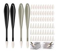 Set di 4 spazzole per schizzi con manico in plastica ABS con 60 testine in spugna, set di strumenti per sfumare pastello, strumenti per sfumare i pastelli, strumenti per sfumare ombre e schizzi per