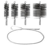 Set di 4 spazzole per tubi della stufa, spazzola per camino, 30/50/80/150 mm, con asta di spinta e filo di acciaio da 1 m, durevole, spazzacamino, spazzola per camino, canna fumaria