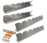 Set di 4 spiedini per barbecue per 6 spiedini, supporto per spiedini in acciaio inox, spiedini per barbecue in acciaio inox, 30 x 4,5 x 3 cm, per campeggio e escursioni all'aperto