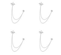 Set di 4 spille da bavero alla moda con design creativo a catena, perfette per matrimoni e conferenze, gioielli per abbigliamento formale, Aircraft model, come descritto