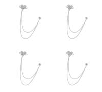 Set di 4 spille da bavero alla moda con design creativo a catena, perfette per matrimoni e conferenze, accessori professionali per abiti, Aircraft model, come descritto