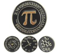 Set di 4 Spille Decorative Nere in Lega per Cappotti e Zaini | Tema Simboli di Matematica e Scienza, Chiusura Robusta, Stile Estetico Semplice, per Insegnanti e Studenti