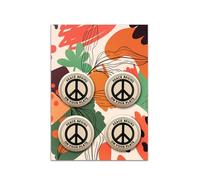 Set di 4 spille vegane per i diritti degli animali, 38 mm, accessori vegani regalo, One Size, Plastica