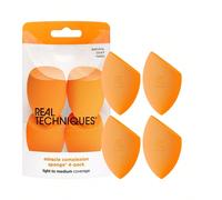 Set di 4 spugne per il trucco Real Techniques Miracle Complexion, adatto per fondotinta liquido e in crema, crea una copertura stratificabile, crea una base trucco naturale e luminosa, schiuma senza l