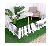 Set di 4 staccionate decorative da giardino in PVC, per interni ed esterni, barriera per animali, divisorio protettivo per prato, cortile, soggiorno e camera da letto (bianco, 50 x 13 cm)