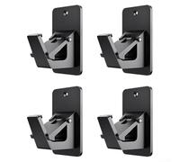 Set di 4 staffe per asta per tenda senza trapano, per bagno, camera da letto, cucina, adatte per aste da 1,5 a 30,5 cm di diametro, in ABS impermeabile con chiusura a molla per una presa sicura (nero)