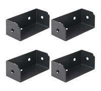 Set di 4 staffe per ringhiera per ponte, in acciaio resistente, nero, 5,1 x 10,2 cm, per ringhiere per recinzioni esterne, per ringhiere per recinzioni, portici, corrimano, con viti