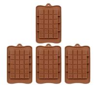 Set di 4 stampi per cioccolatini quadrati, in silicone, set per cioccolatini fai da te, stampi per cioccolatini in silicone, forniture per cucina, utensili da forno