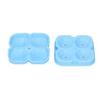 Set di 4 stampi per ghiaccio in silicone, riutilizzabili e dalle forme geometriche, ideali per whisky e cocktail, perfetti per casa, bar e feste. (Blu)