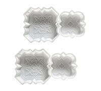 Set di 4 stampi per mattoni da giardino per pietre miliari in cemento, 2 grandi 28 x 28 x 5,3 cm e 2 piccoli 22,5 x 22,5 x 5,3 cm in polipropilene per pavimentazione marciapiede