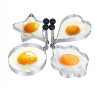 Set di 4 stampi per pancake in acciaio inox, con cuore, fiore, stella e cerchio, per uova, pancake e crumpet (Circle)