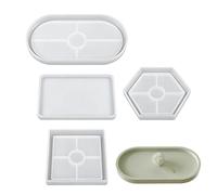 Set di 4 stampi per sottobicchieri in silicone, stampi decorativi riutilizzabili, kit creativo di sottobicchieri per bevande, collezione di stampi per versare in resina per le vacanze