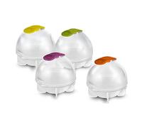 Set di 4 stampi rotondi per cubetti di ghiaccio individuali, ermetici, a prova di perdite, in silicone, grandi sfere di ghiaccio, per mangiatoie per uccelli da finestra bourbone