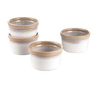 Set di 4 stampini per soufflé, 240 ml, per crème brûlée, piccole pirofile in porcellana, mini pirofile per deliziosi stufati, ragù e budini, bianco sporco