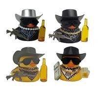 Set di 4 statuette da cowboy, in , simpatici animali da collezione per la decorazione della libreria, vasca da bagno, amici, tavolo da festa, regalo per shower, giochi per la cameretta dei