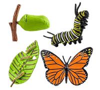 Set di 4 statuette di insetti per ciclo di vita delle farfalle, apprendimento prescolare insegnamento degli insetti, ciclo di crescita degli insetti, giocattolo realistico per l'educazione (farfalle)