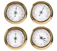 Set di 4 stazioni meteorologiche analogiche, barometro, termometro, igrometro, orologio, barometro, barometro per interni, esterni, barometro per casa, parete, pesca, barca, stanza dei bambini,