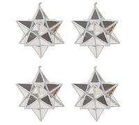 Set di 4 stelle natalizie in PVC argentato, 7 cm