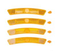 Set di 4 strisce catarifrangenti per raggi bici, in materiale PC, per mountain bike, per una migliore visibilità notturna (giallo)