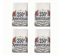 Set di 4 strofinacci da cucina con rose, eleganti e vintage, per anniversario, floreale, per anniversario, rosso, assorbenti, morbidi, per la casa, 40,6 x 61 cm