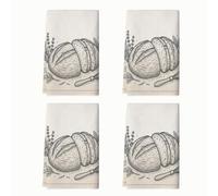 Set di 4 strofinacci da cucina rustici vintage per erbe aromatiche, nessuno in microfibra beige, ad asciugatura rapida, per cucinare, lavare i piatti, regalo per uso quotidiano, 40,6 x 61 cm