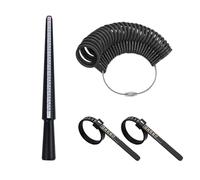 Set di 4 strumenti di misurazione dell'anello in plastica, misuratore dell'anello, misuratore, anello di misurazione, combinazione, strumento per misurare il diametro dell'anello (nero), Materiale ABS
