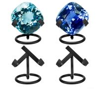 Set di 4 supporti in metallo per sfere di cristallo, pietre preziose, fossili con supporto stabile per oggetti da collezione e minerali (amore - nero)