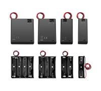 Set di 4 supporti per batteria AA, 1/2/3/4 x 1,5 V, in plastica AA, con interruttore e coperchio