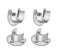 Set di 4 supporti per flangia a U per tubi da 25 mm, supporto per bastoni in acciaio inossidabile con viti e tubi di espansione per armadio, bagno e balcone, installazione semplice e