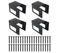 Set di 4 supporti per legna da ardere, verniciato a polvere, | Regolabile individualmente, si adatta a qualsiasi lunghezza di legno, acciaio pesante, verniciato a polvere, durevole