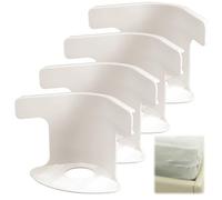 Set di 4 supporti per lenzuola con lucchetto, per fissare le lenzuola saldamente in posizione, resistenti, cinghie angolari per lenzuola, adatte a tutte le dimensioni del materasso (4, bianco)