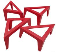 Set di 4 supporti per pittura portatili per colata in acrilico e supporto per lavagna, supporti in plastica stabili per artisti, studenti, hobbisti, scuole (rosso)