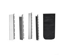 Set di 4 supporti per spiedini per barbecue, in acciaio inox, piatto, con 6 e 9 scomparti per carne, verdure, accessori per grigliare con borsa