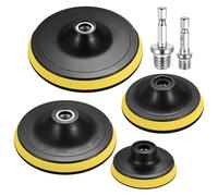 Set di 4 tamponi di lucidatura per levigatrice orbitale per auto, piastra di supporto, dimensioni: 7,6 cm - 10,2 cm - 12,7 cm - 15,2 cm, adattatore M10/M14
