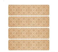 Set di 4 tappetini antiscivolo per scale, lavabili e affidabili, progettati per tutte le case (beige)
