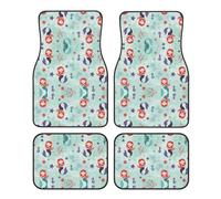 Set di 4 tappetini in gomma per tutte le stagioni con motivo di auto di sirena, per SUV, camion, con retro antiscivolo