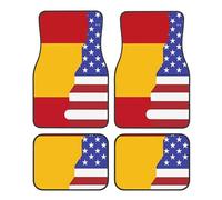 Set di 4 tappetini per auto con bandiera della Spagna americana, resistenti, resistenti al colore, lisci, comodi per la maggior parte delle auto e dei camion