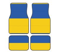 Set di 4 tappetini per auto con bandiera dell'Ucraina, resistenti, resistenti al colore, lisci, comodi per la maggior parte delle auto e dei camion