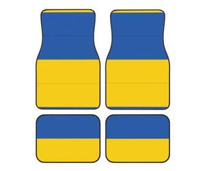 Set di 4 tappetini per auto con bandiera dell'Ucraina, resistenti, resistenti al colore, lisci, comodi per la maggior parte delle auto e dei camion
