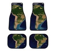 Set di 4 tappetini per auto con immagine satellitare del Sud America, impermeabili, anteriori e posteriori, con retro in gomma antiscivolo, universali, adatti per auto, camion, furgoni, SUV