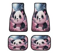 Set di 4 tappetini per auto con simpatici animali in stile cartone animato, antiscivolo, per auto, tappetini anteriori e posteriori, per tutte le stagioni, universali, adatti per SUV, furgoni, berline