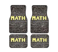 Set di 4 tappetini per auto con stampa matematica, impermeabili, antiscivolo, per auto, camion, SUV, furgoni